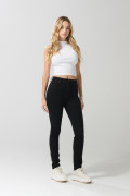Jean jegging ceñido negro con súper tiro alto y bolsillos