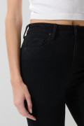 Jean jegging ceñido negro con súper tiro alto y bolsillos
