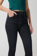 Jean tiro alto jegging ceñido azul intenso con bolsillos