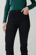 Jean jegging ceñido negro con cremallera y tiro alto