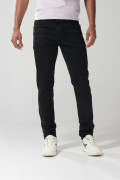 Jean negro tipo skinny ceñido con tiro bajo y cremallera