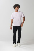Jean negro tipo skinny ceñido con tiro bajo y cremallera