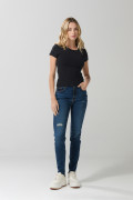 Jean jegging ceñido azul oscuro con tiro súper alto