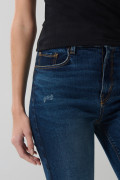 Jean jegging ceñido azul oscuro con tiro súper alto