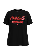 Camiseta unicolor con diseño rojo de Coca-Cola y manga corta