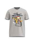 Camiseta unicolor con diseño de Garfield y cuello redondo