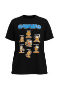 Camiseta unicolor con diseño de Garfield y manga corta