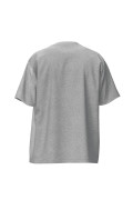 Camiseta oversize unicolor cuello redondo con diseño college