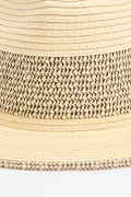 Sombrero fedora kaki claro con franja en contraste