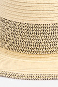 Sombrero fedora kaki claro con franja en contraste
