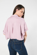 BLUSA UNICOLOR/RAYON, CAMISERA CROP MC