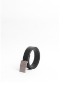 Cinturón negro sintético con hebilla rectangular