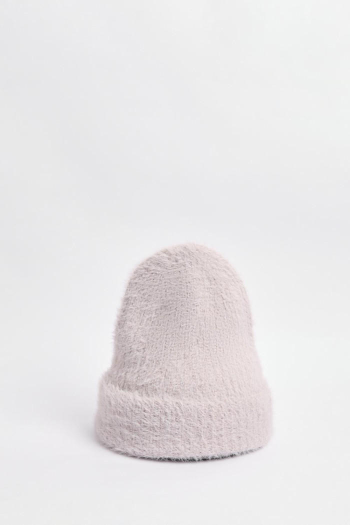 Gorro tejido unicolor con efecto afelpado