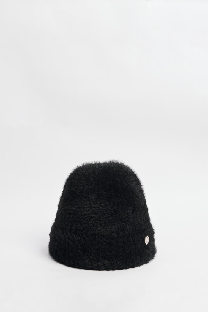 Gorro tejido unicolor con efecto afelpado