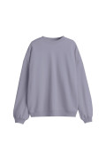 Buzo lila perchado oversize con cuello redondo