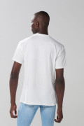 Camiseta holgada crema manga corta con arte college