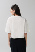 Camiseta artística de Cambridge crop top crema oversize