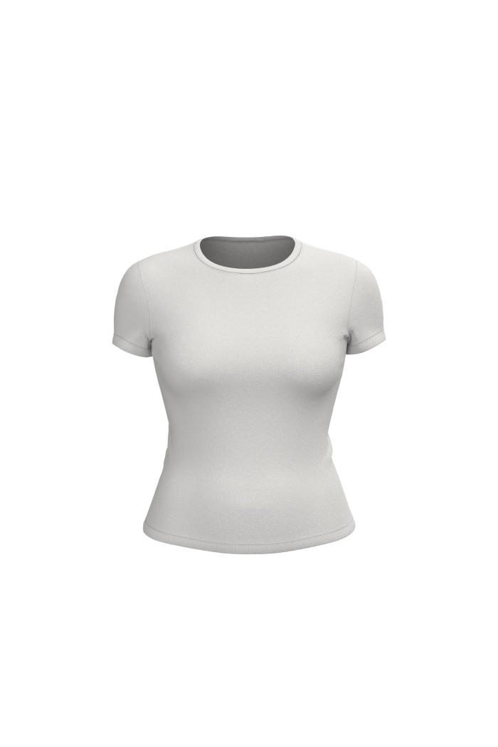 Camiseta crema clara con manga corta y texturas