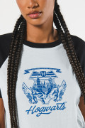 Camiseta de Harry Potter azul clara con manga ranglan corta