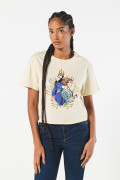 Camiseta crop top kaki con diseño de Blanca Nieves