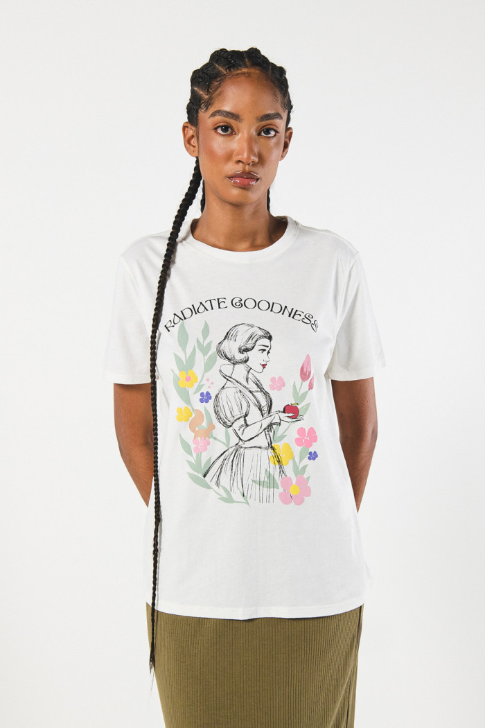 Camiseta de Blanca Nieves crema con cuello redondo