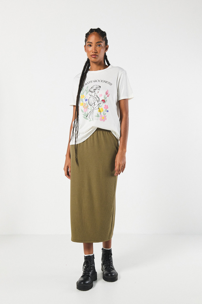 Camiseta de Blanca Nieves crema con cuello redondo
