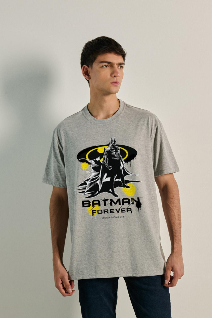 Camiseta unicolor oversize manga corta de Batman