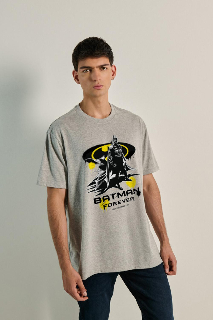 Camiseta unicolor oversize manga corta de Batman