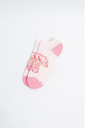 Medias rosadas tobilleras con diseño vaquero