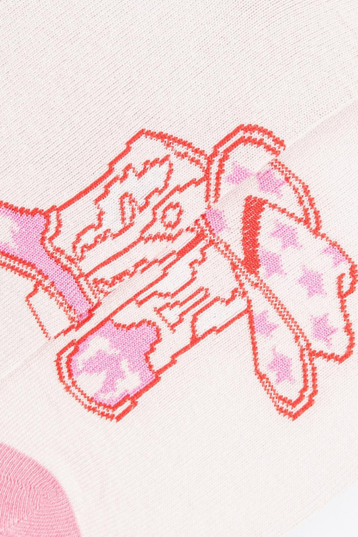 Medias rosadas tobilleras con diseño vaquero