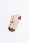 Medias kakis cortas con diseño de moño animal print