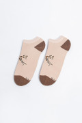 Medias kakis cortas con diseño de moño animal print