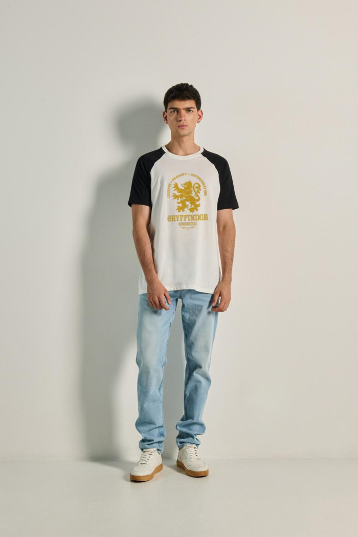 Camiseta manga ranglan corta unicolor de Harry Potter