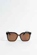 Gafas cafés oscuras de sol con marco estampado