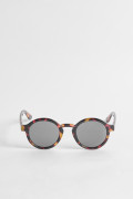 Gafas cafés de sol con marco redondo estampado