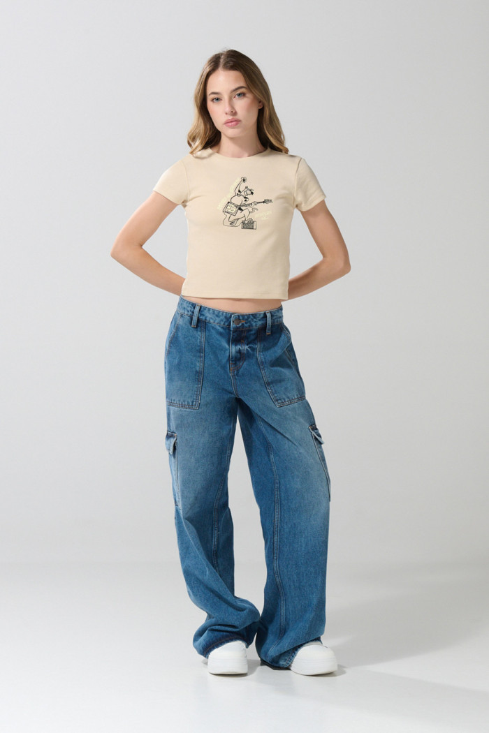 Camiseta de Scooby-Doo kaki clara cuello redondo