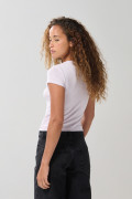 Camiseta lila clara en rib manga corta de Los Picapiedra