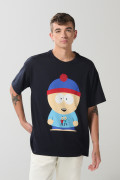 Camiseta azul manga corta con arte de South Park