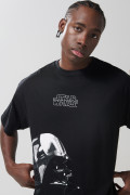 Camiseta negra oversize manga corta con arte de Star Wars
