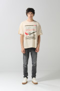 Camiseta oversize kaki clara de NASA con cuello redondo