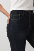Jean tiro alto jegging azul intenso ceñido con cremallera