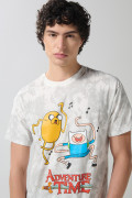Camiseta crema tie dye cuello redondo de Hora de Aventura