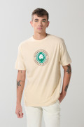 Camiseta kaki clara college deportiva con manga corta