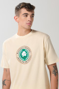 Camiseta kaki clara college deportiva con manga corta