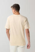 Camiseta kaki clara college deportiva con manga corta