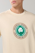 Camiseta kaki clara college deportiva con manga corta