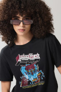 Camiseta negra manga corta en algodón de Judas Priest
