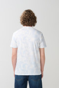 Camiseta crema tie dye manga corta con arte de Garfield