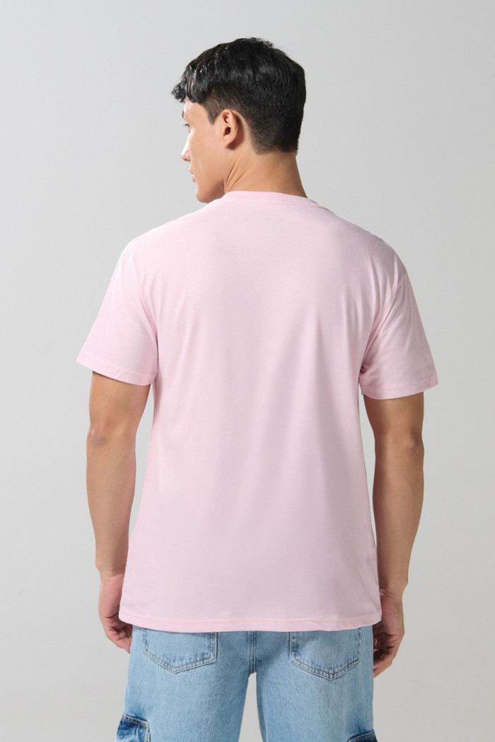 Camiseta unicolor manga corta college en algodón