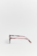 Gafas de sol, marco redondo el gris azulado con lente polarizado.